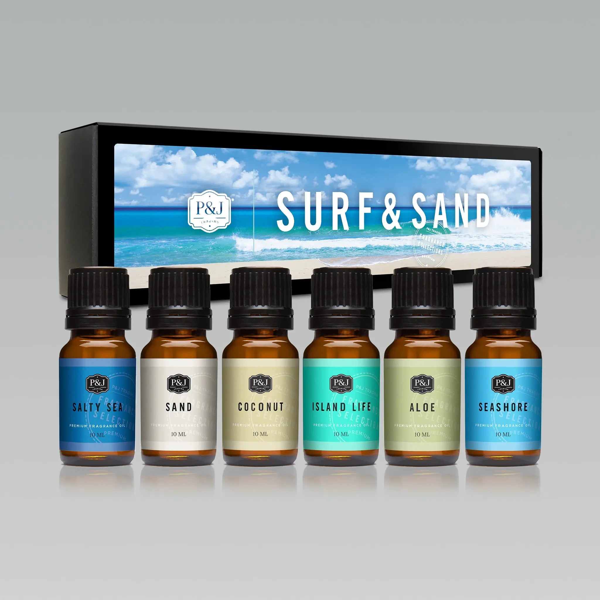 Surf & Sand Set of 6 Fragrance Oils 10ml P&J Trading