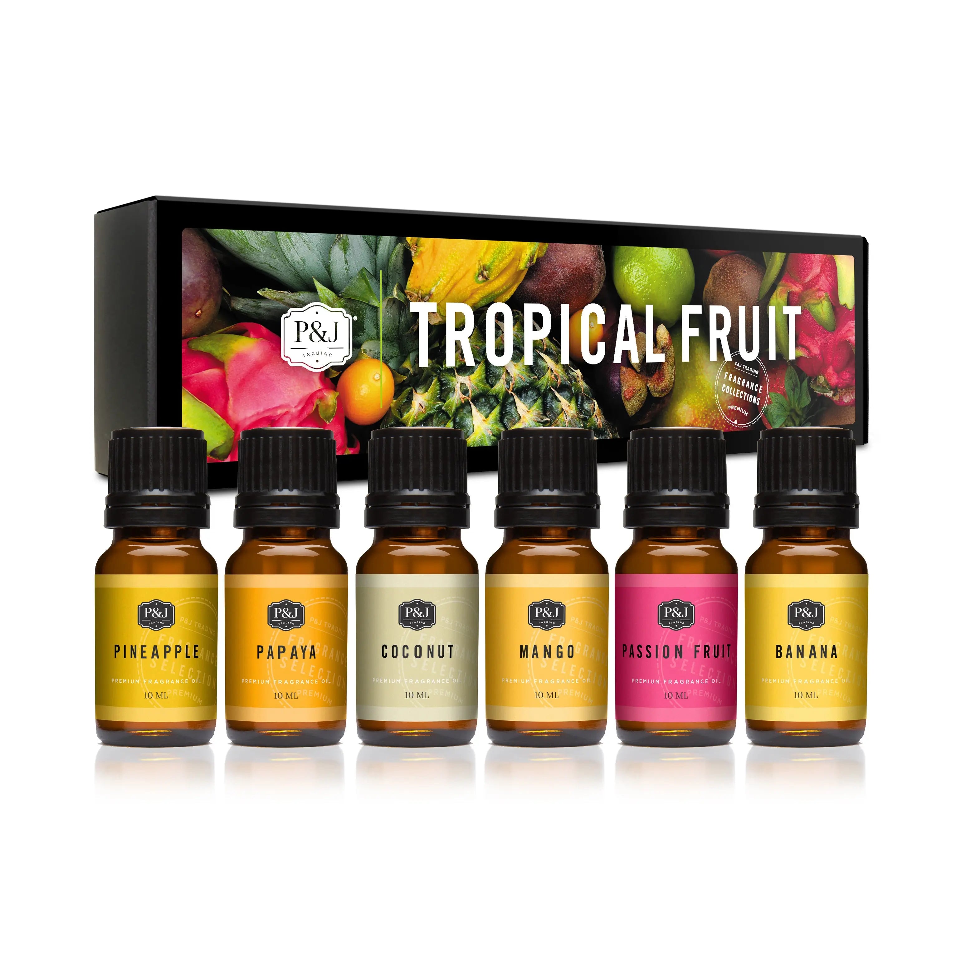 Tropical Fruit Set of 6 Fragrance Oils 10ml P&J Trading